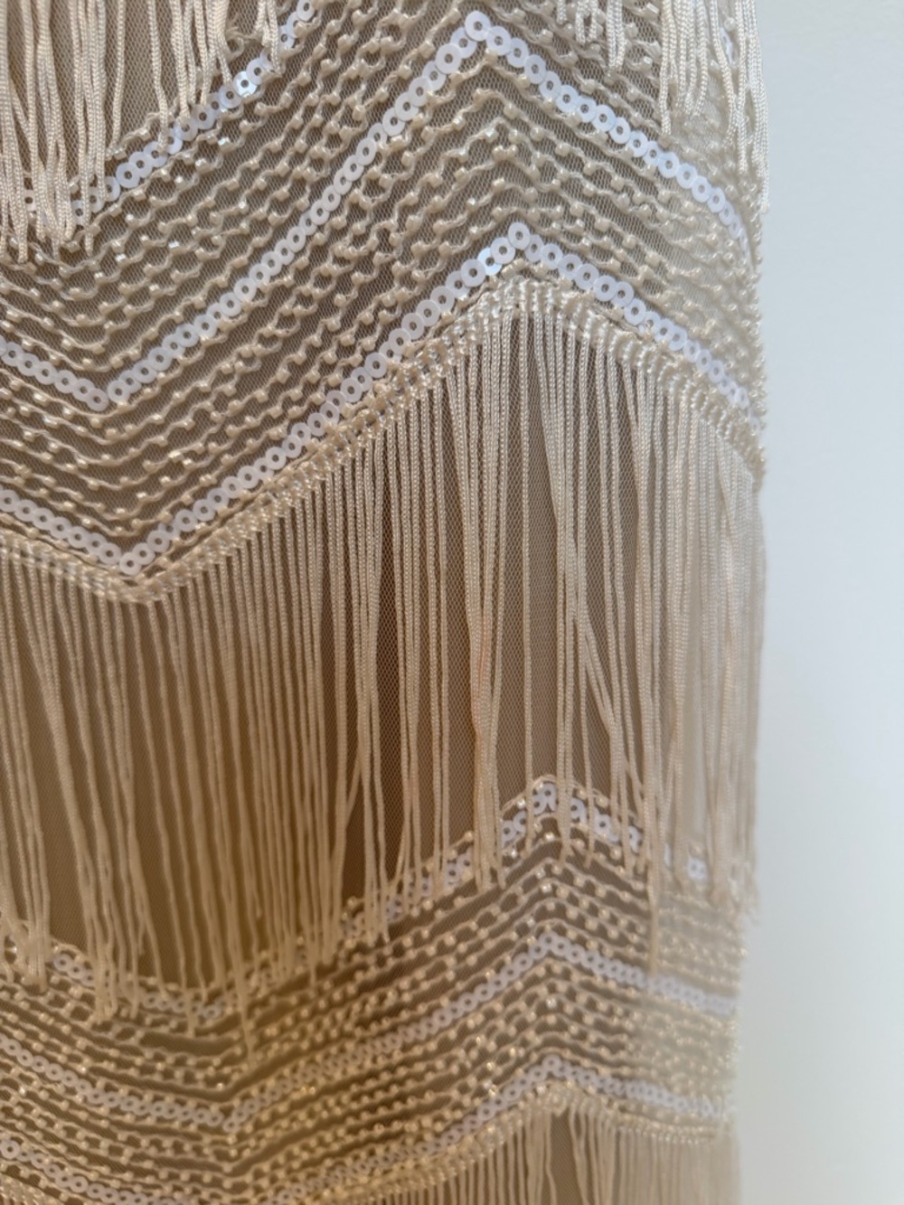 Shimmy All Night White Sequin Fringe Sleeveless Midi Dress - Picture 8 of 12